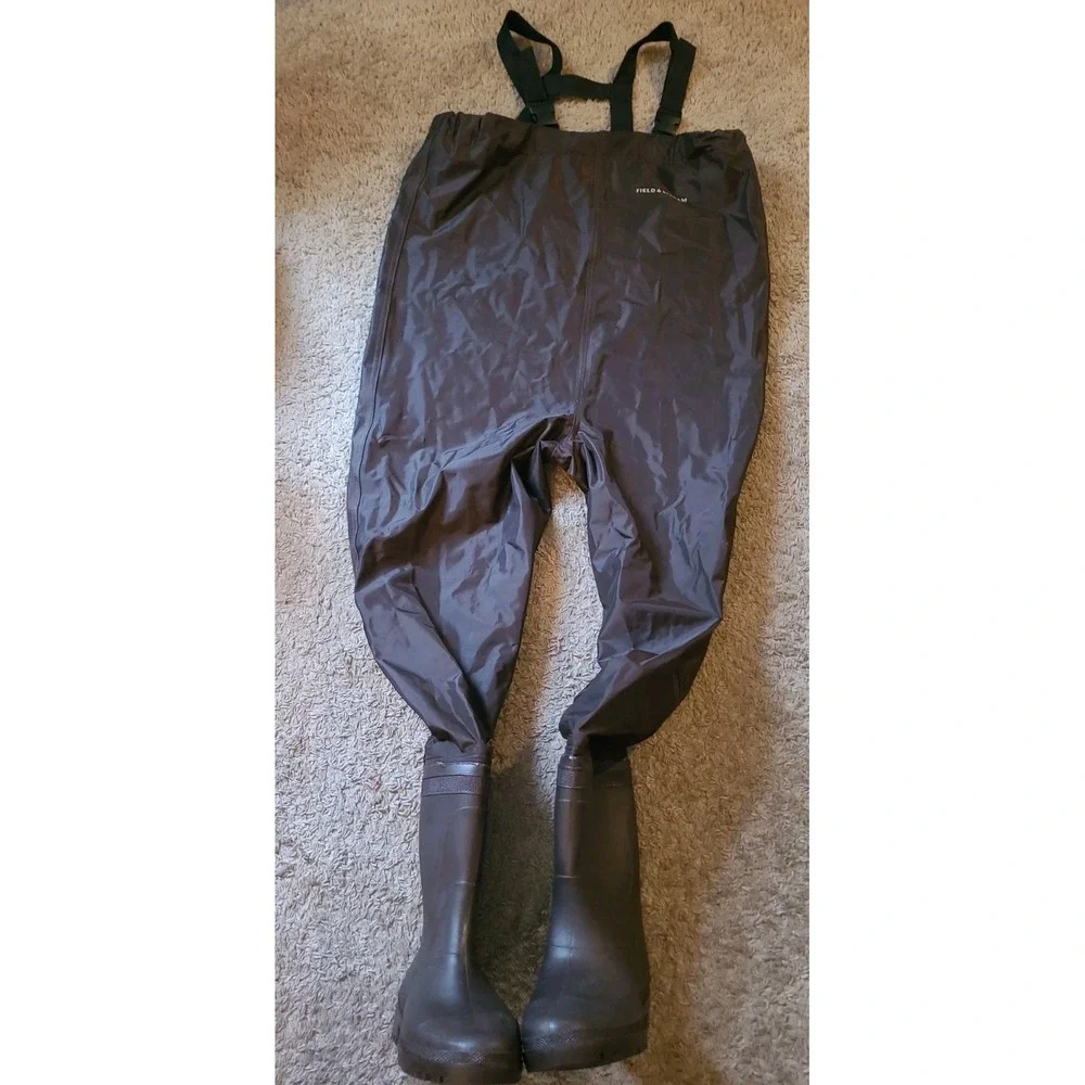 Field & Stream Bootfoot Chest Waders Mens 10 Brown Nylon